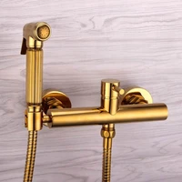 brass bidet faucets bathroom hot cold bidet tap toilet shower blow fed spray gun nozzle single handle gold bidet faucet