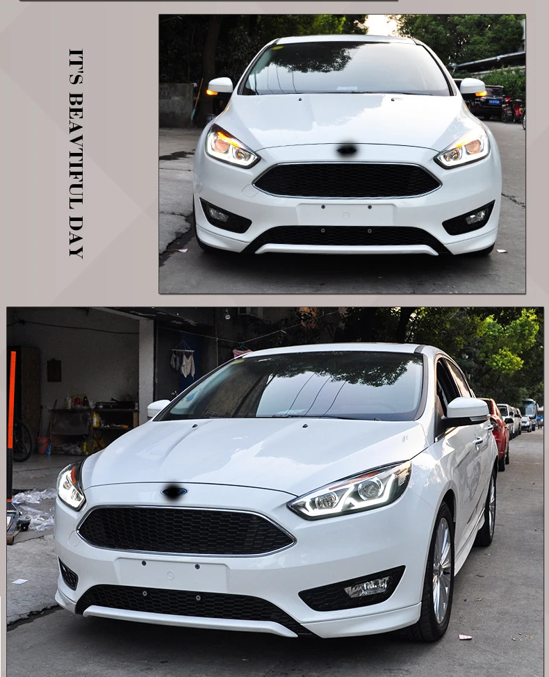 Автомобильный Стайлинг головная лампа для Ford Focus MK3 головной светильник s- светодиодный головной светильник DRL Дневной ходовой светильник Bi-Xenon HID аксессуары