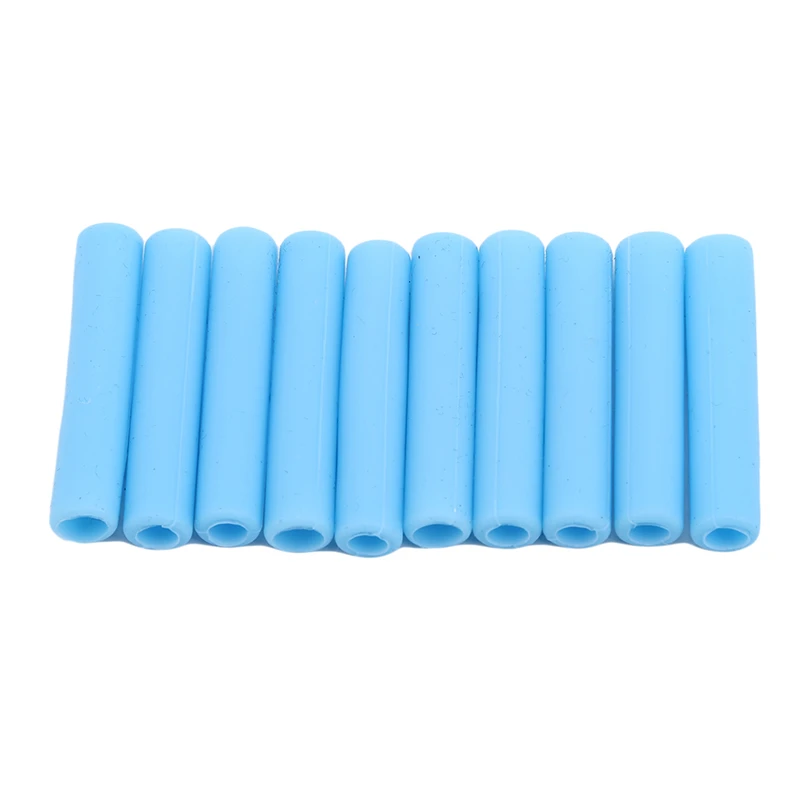 sky blue 10 шт./упак. силиконовые наконечники крышка пищевой крышки для 6 мм соломинки для питья соломинки аксессуары продукт - Цвет: sky blue