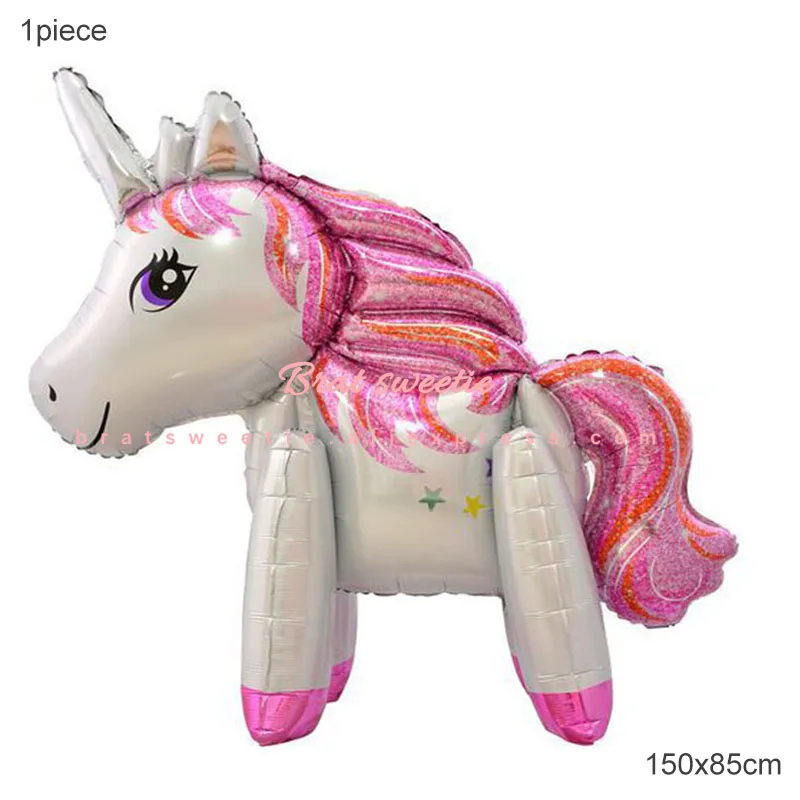 150cm unicorn 150 см розовая маленькая лошадка, фольгированные воздушные шары-единороги, животные, Гелиевый шар, единорог, с днем рождения, украшения, принадлежности, детские игрушки - Цвет: 150cm unicorn