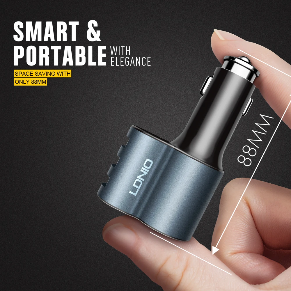 LDNIO оптовая продажа CM11 три порта USB Автомобильное зарядное устройство с 1 гнездом