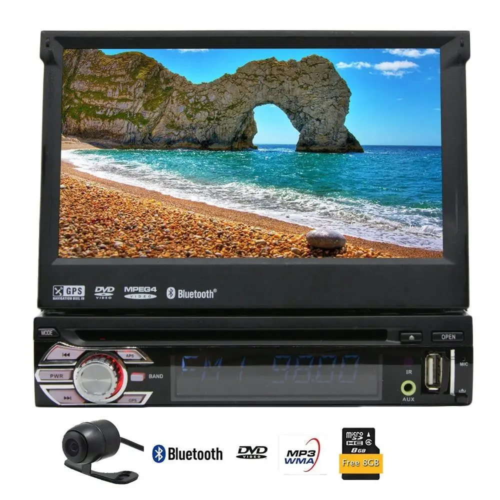 Eincar 7 ''Сенсорный экран стерео GPS навигация в тире Bluetooth один 1DIN DVD CD приемник AM
