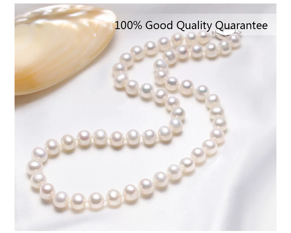 

MADALENA SARARA AAA Freshwater Pearl Round Shape Classical Style Pearl Necklace 7.5-8mm 43cm with earring
