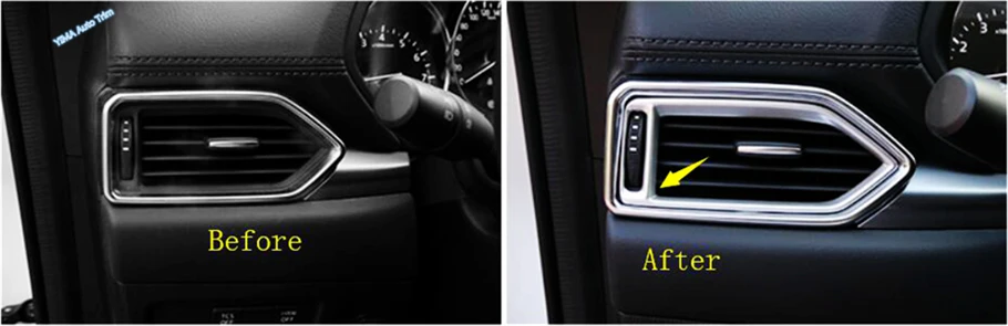 

Lapetus Auto Styling Side Air Conditioner AC Outlet Vent Frame Decoration Cover Trim For Mazda CX-5 CX5 2017 2018 2019 2020 ABS