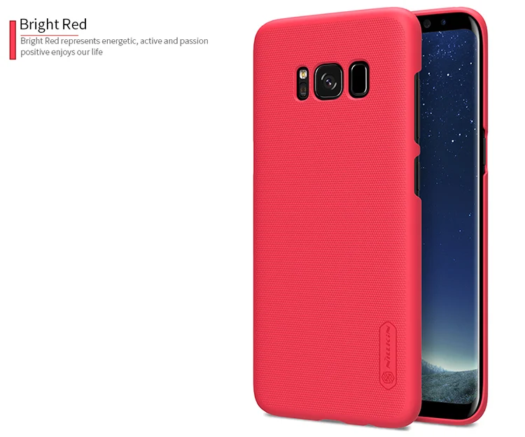 Красный Для Samsung Galaxy S8 Nillkin матовое Щит Жесткий задняя крышка Корпус для Samsung Galaxy S8 Plus телефон чехол+ экран протектор - Цвет: Красный