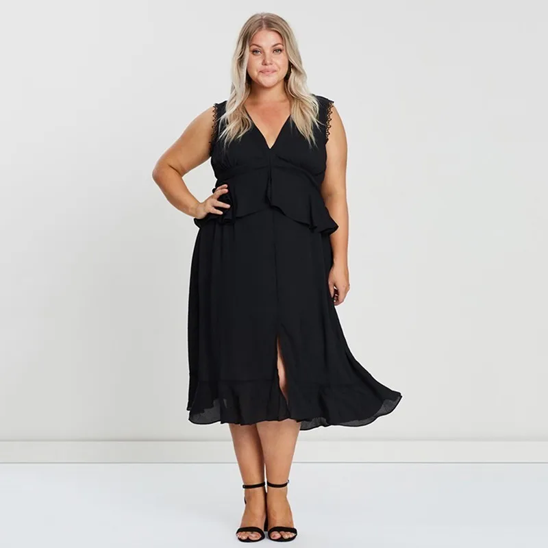 HYH Haoyihui 2019 New Fashion Plus Size Hot Summer Sexy Lady Border Simplicity Sale Ladies Casual Fit Peplum Midi Dress Женская одежда