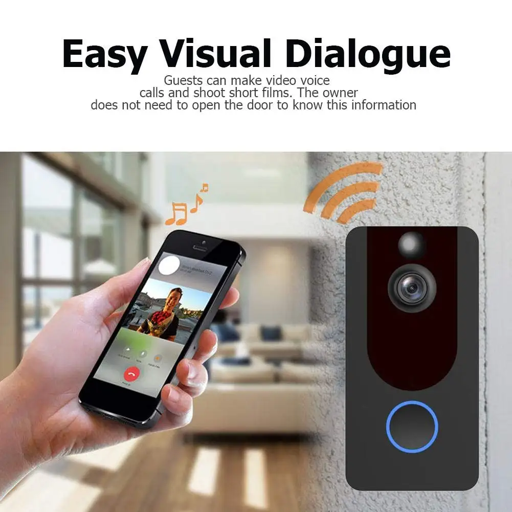 V7 HD 1080P смарт WiFi видео дверной звонок камера визуальный домофон с колокольчиком ночного видения IP дверной звонок беспроводная камера безопасности Новинка