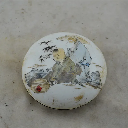 Античный Фарфор Jingdezhen цветной светильник жемчужная коробка для румян