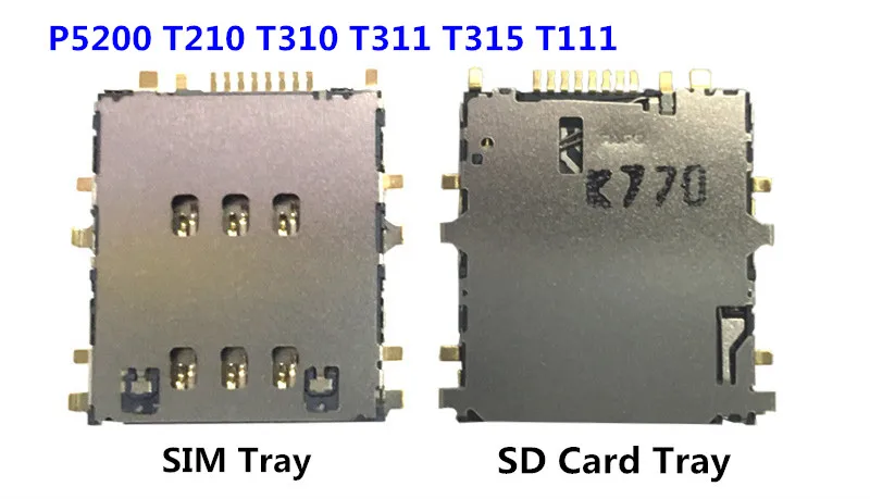 Оригинальный слот для считывания sim карт Samsung Tab 3 8 0 P5200 T210 T310 T311 T315 T111 карта + Micro SD TF