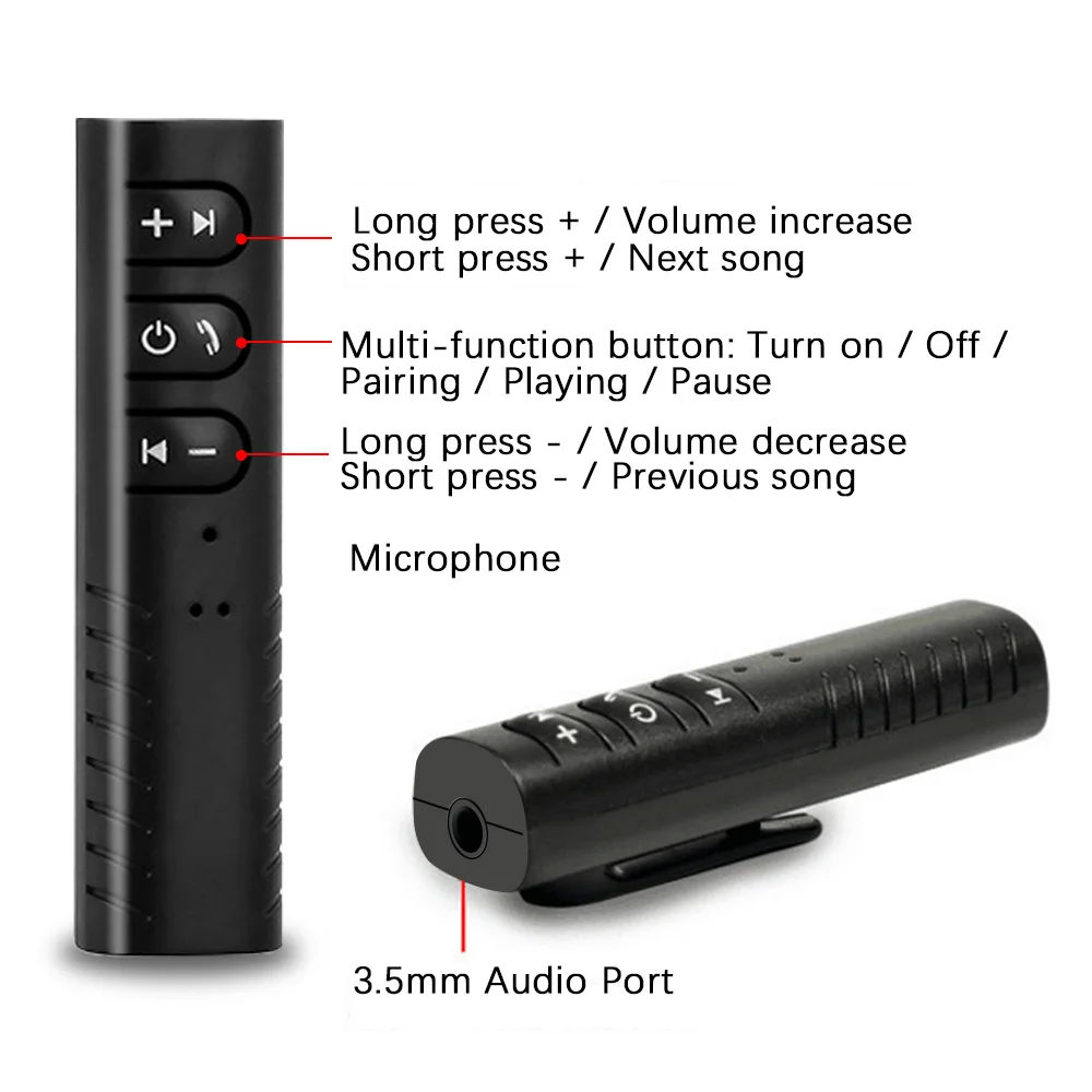 Bluetooth автомобильный комплект Mini 3 5 мм Jack Hands Free музыкальный аудио приемник адаптер