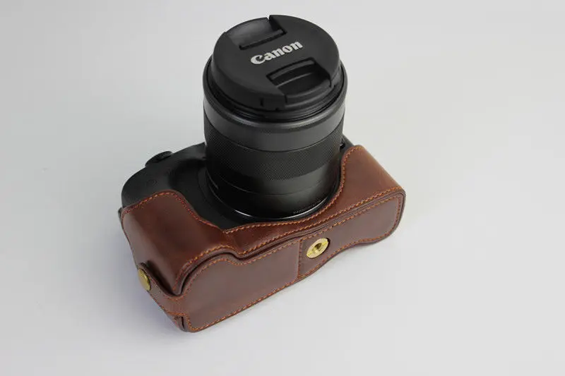 Половина ПУ кожаный чехол сумка ручка Крышка Buttom для Canon EOS M6 камера EOSM6 |