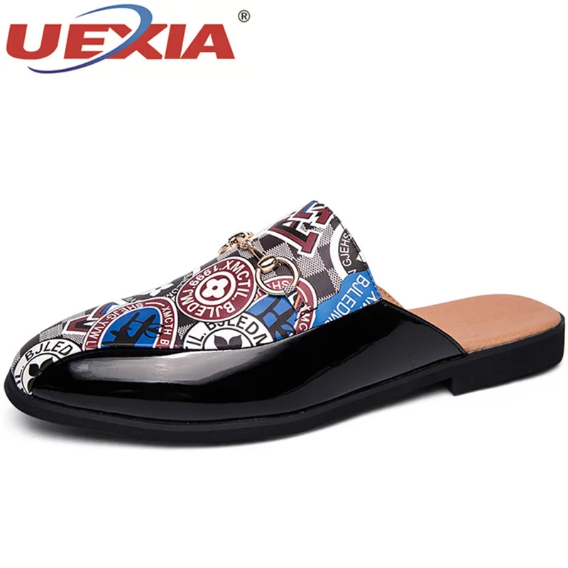 UEXIA 2019 летняя Уличная обувь мужские тапочки кожаные пляжные вьетнамки