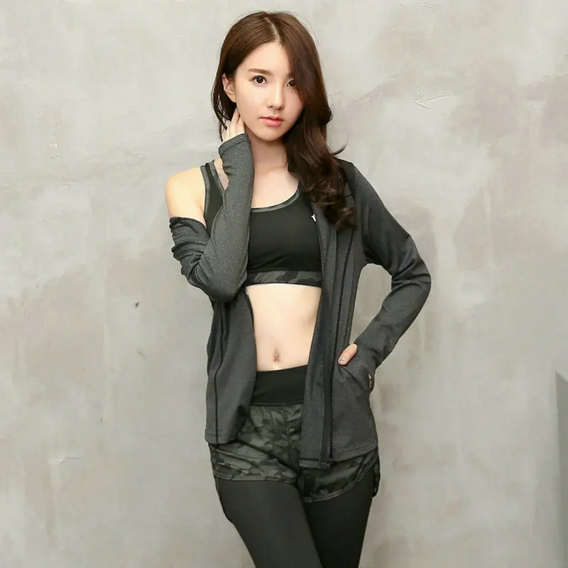 Лидер продаж женские комплекты из 3 предметов для йоги одежда фитнеса спортивная