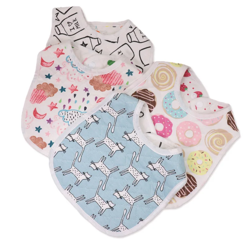 30*22.5cm New Infant Baby Girl Boy Bib Kid Toddler Dinner Food Feeding Bibs Double-deck 100% Cotton Burp Cloths Saliva Towel | Детская