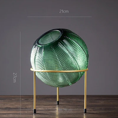 BL 27cm Сертифицированное украшение для стеклянной вазы, сферическая стеклянная ваза, украшение для гостиной, Цветочная ваза для украшения hoom, scindapsus, контейнер - Цвет: BL 27cm