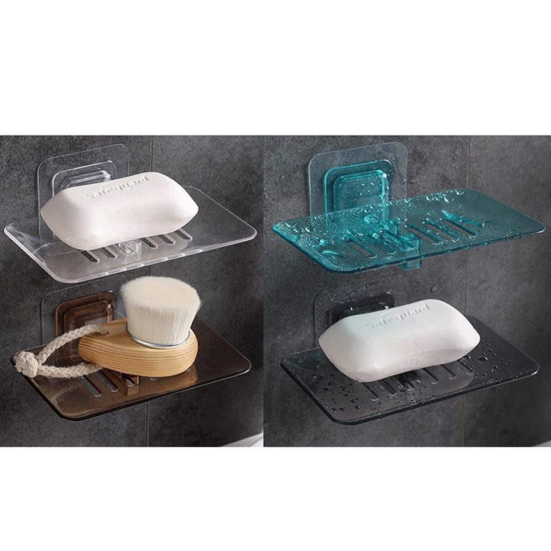

1PC Single Layer Suction Soap Dish Holder Storage Stand Soap Box Stand Portable Soap Dishes Kitchen Bathroom Accessories