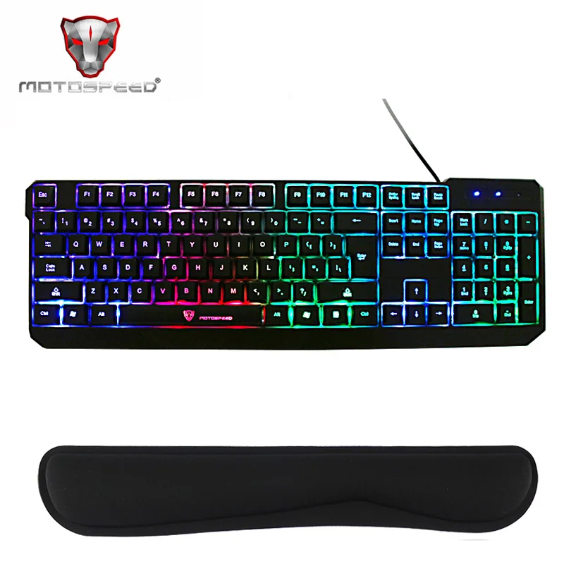 

Motospeed K70 игровая клавиатура с 104 клавишами светодиодный светодиодной водонепроницаемой подсветкой, эргономичная проводная USB-клавиатура дл...