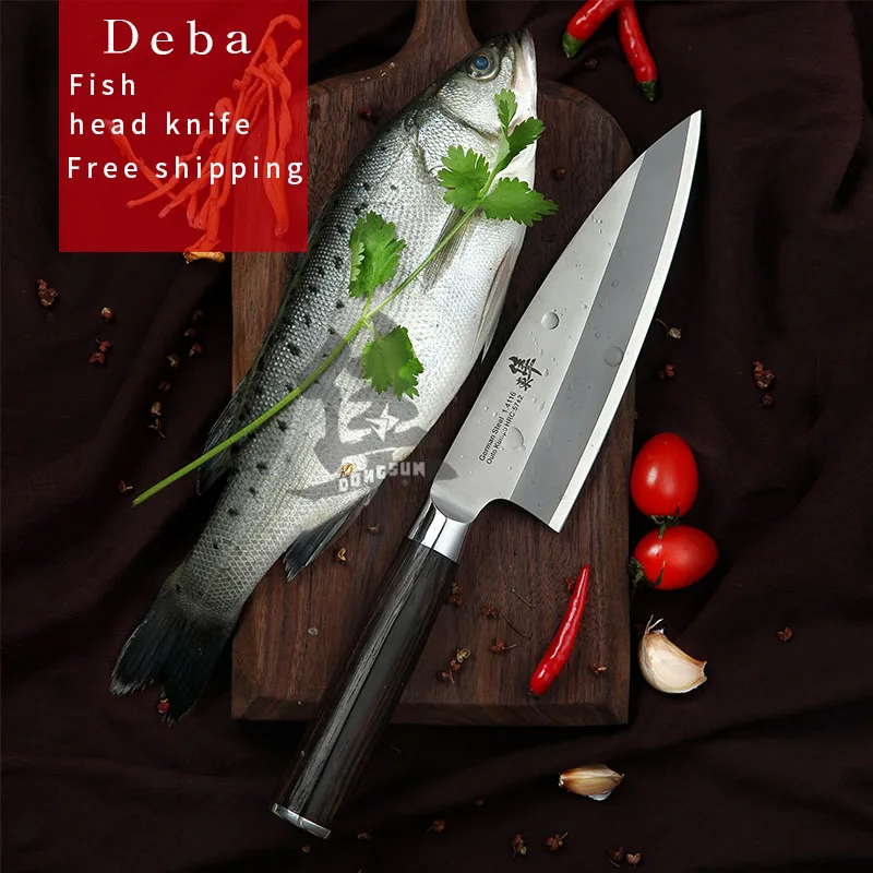 Японский нож Deba с рыбной головкой, нож для лосося, сашими, суши, кухонный нож, Германия, импорт, 1,4116 сталь