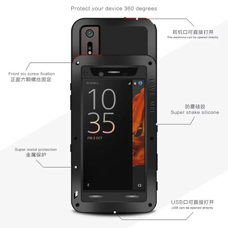 LOVE MEI Чехлы для телефона Sony Xperia XZ чехол F8331 F8332 Heavy Duty силиконовый ТПУ и твердого