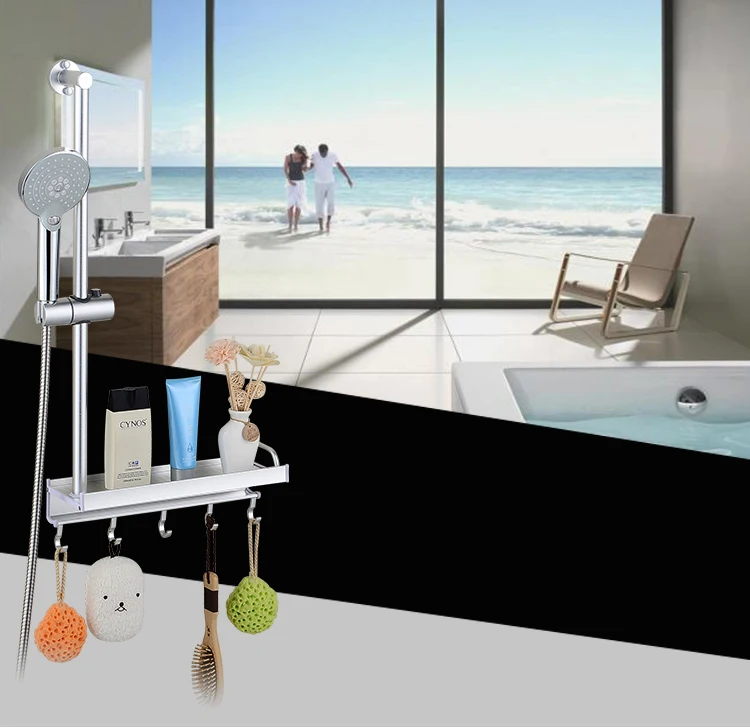 Алюминиевая душевая раздвижная штанга с регулировкой высоты для ванной комнаты