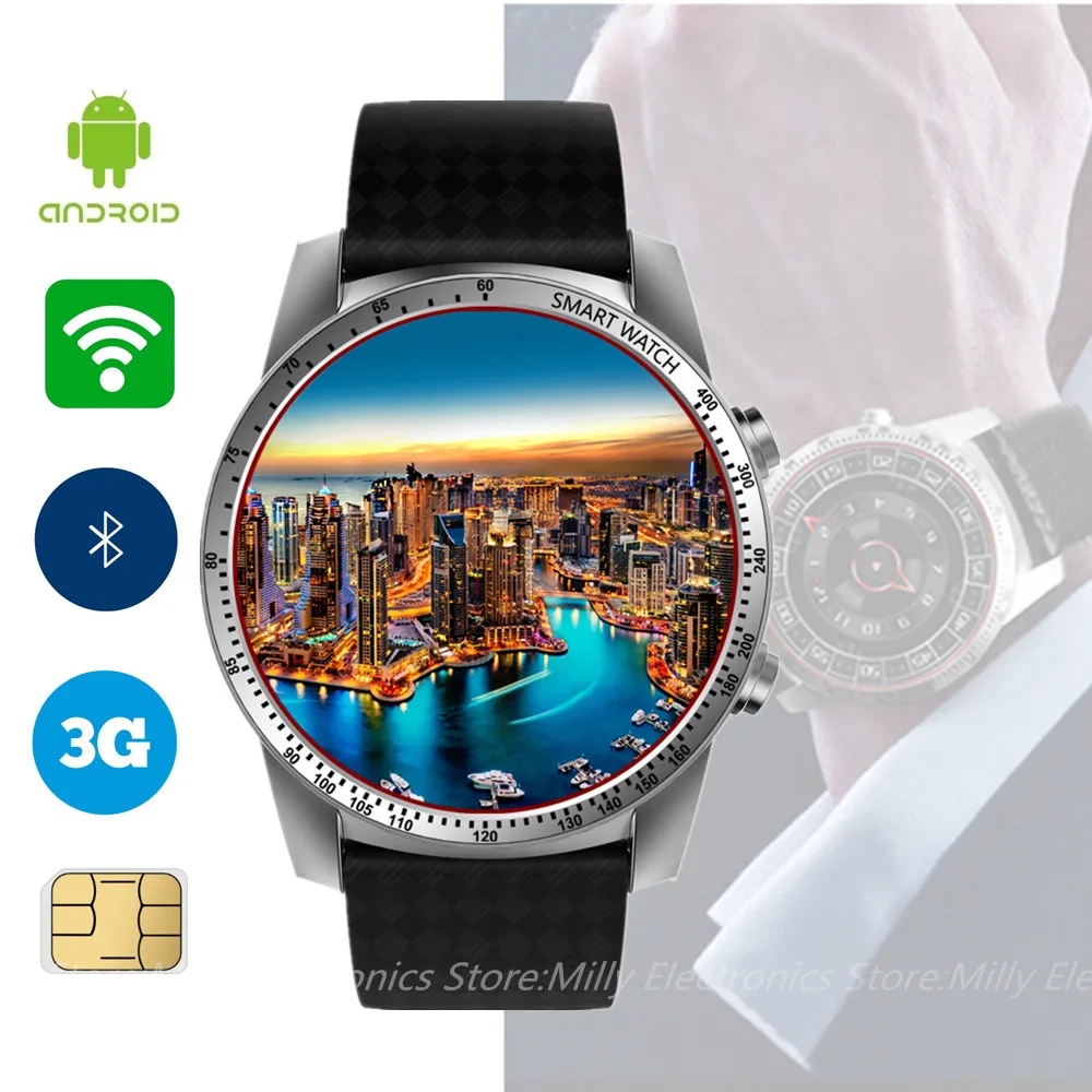Jakcom KW99 Смарт часы Android 5 1 MTK6580 Bluetooth 3g wifi gps телефон 8 Гб rom мониторинг сердечного