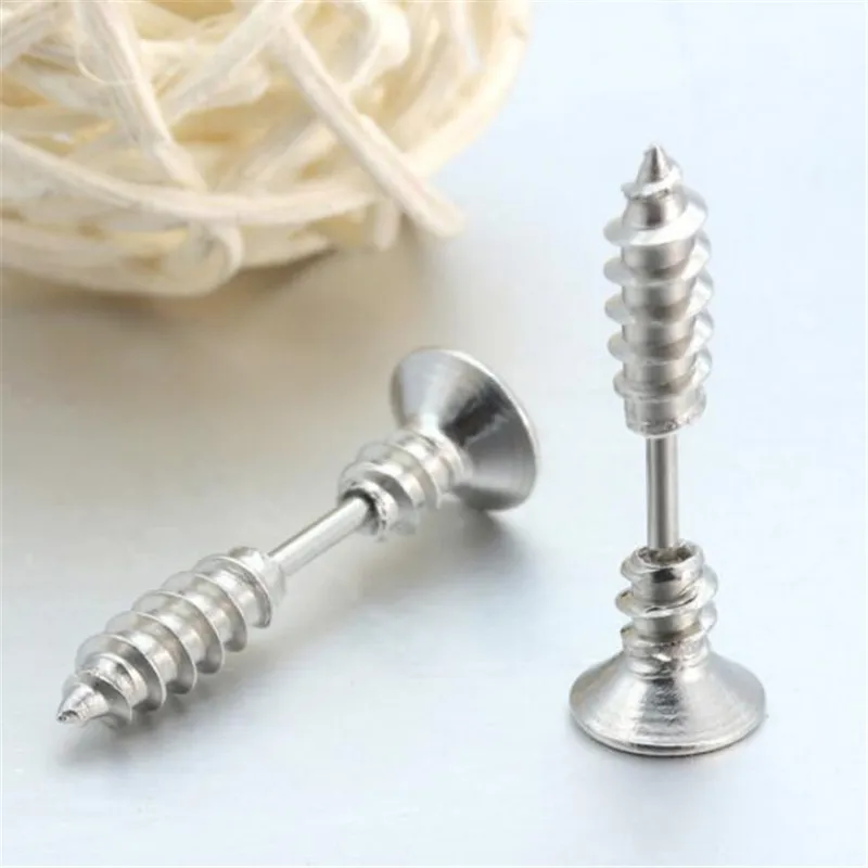 1 пара модные серьги-гвоздики в стиле стимпанк унисекс изящные из нержавеющей