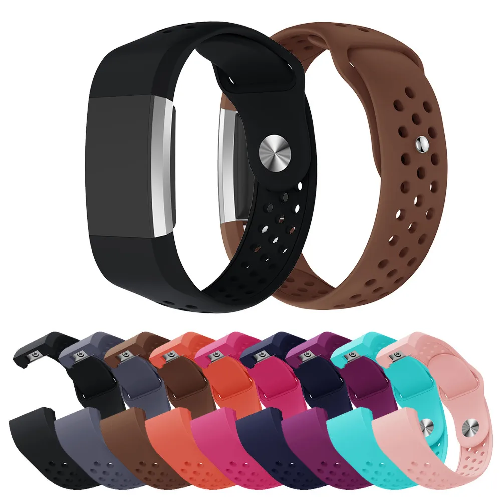 Силиконовый ремешок браслет для Fitbit Charge 2 сменный резиновый часов дышащие