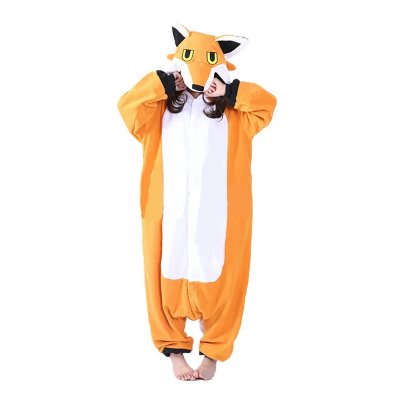 JINUO Orange Fox Мягкие Onesie флисовая Пижама мягкий мультфильм костюм комбинезоны пижамы