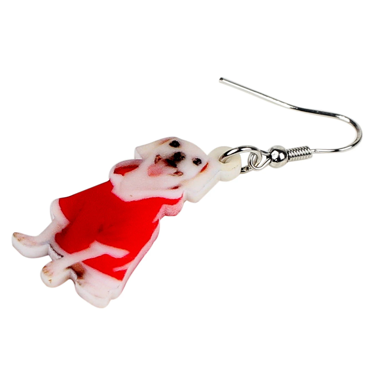 WEVENI Acrylic Christmas Smile Puppy Dog Earrings Drop Dangle Cute Animal Jewelry For Women Girls Pet Lover Navidad Ornaments | Украшения и