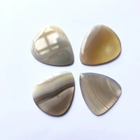 gray agate chalcedony crystal stone guitar pickround tip genuine stone bead pendant guitar pick 2pcs lot