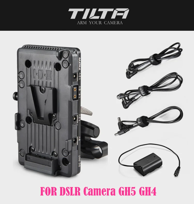 TILTA 15 мм V Mount батарея пластина Lock система питания для DSLR камеры GH5 GH4 на