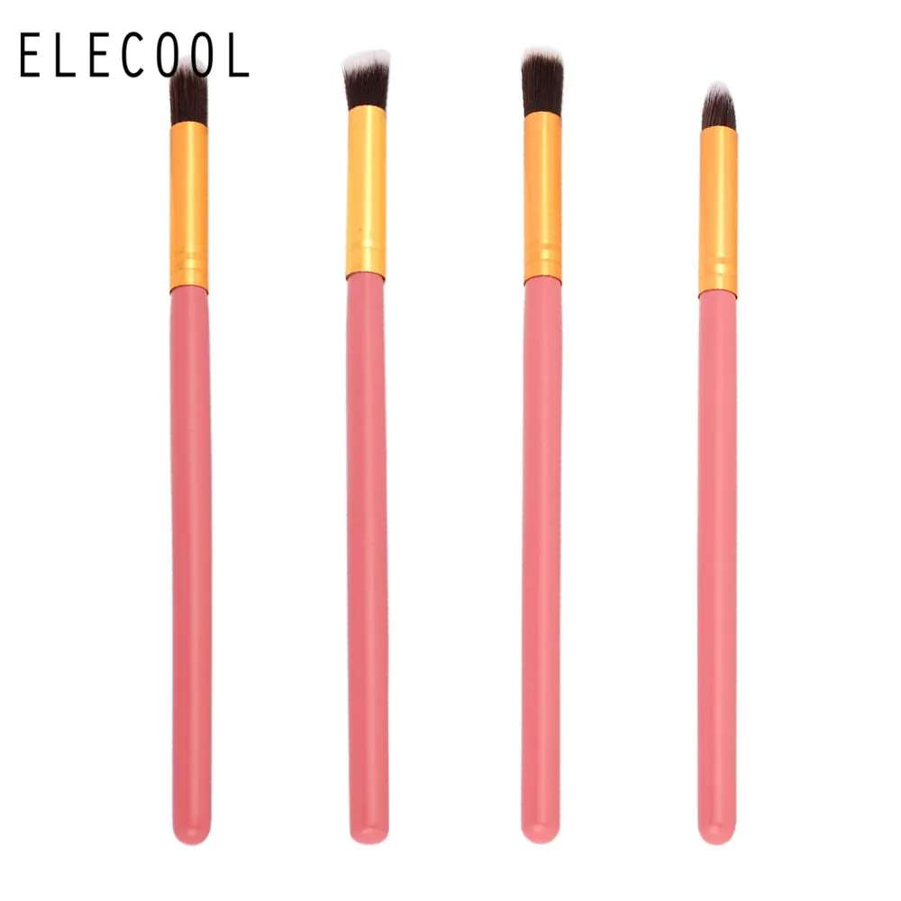 Elecool 12/4 шт глаз кисти для макияжа Набор теней для век подводка для глаз кисти для растушевки теней кисти для губ Для женщин набор кисточек для макияжа бровей