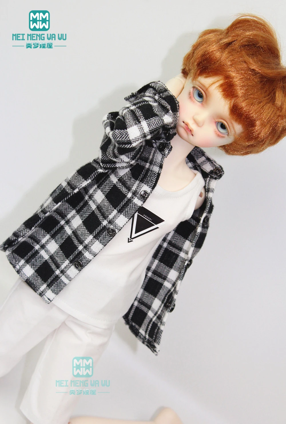 Одежда для шарнирной куклы 43 см 1/4 BJD MSD кукла модная клетчатая рубашка жилет