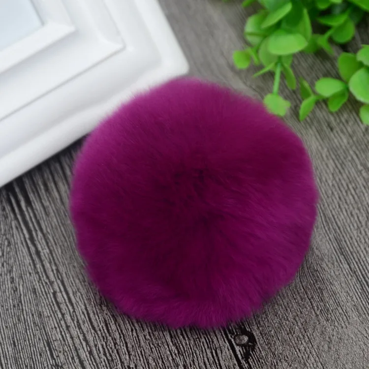 16 шт./лот 8 см натуральный мех кролика помпоны пушистый помпон сделай сам для