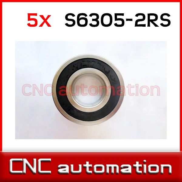 5 шт. резиновые герметичные нержавеющие радиальные подшипники S6305 6305 2RS 25*62*17