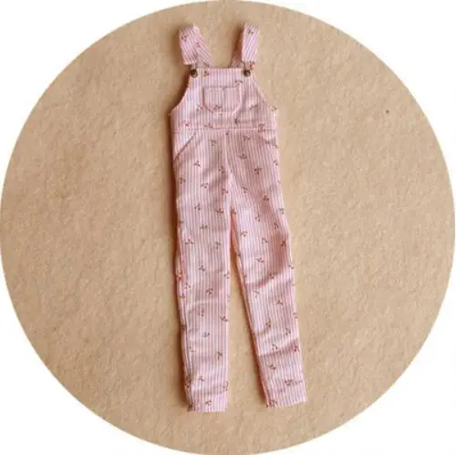 pink bib pants Новинка; Одежда для кукол; комбинезон в розовую полоску с цветочным принтом; штаны; футболка для Azone, Barbies, Blyth; аксессуары для кукол; одежда - Цвет: pink bib pants
