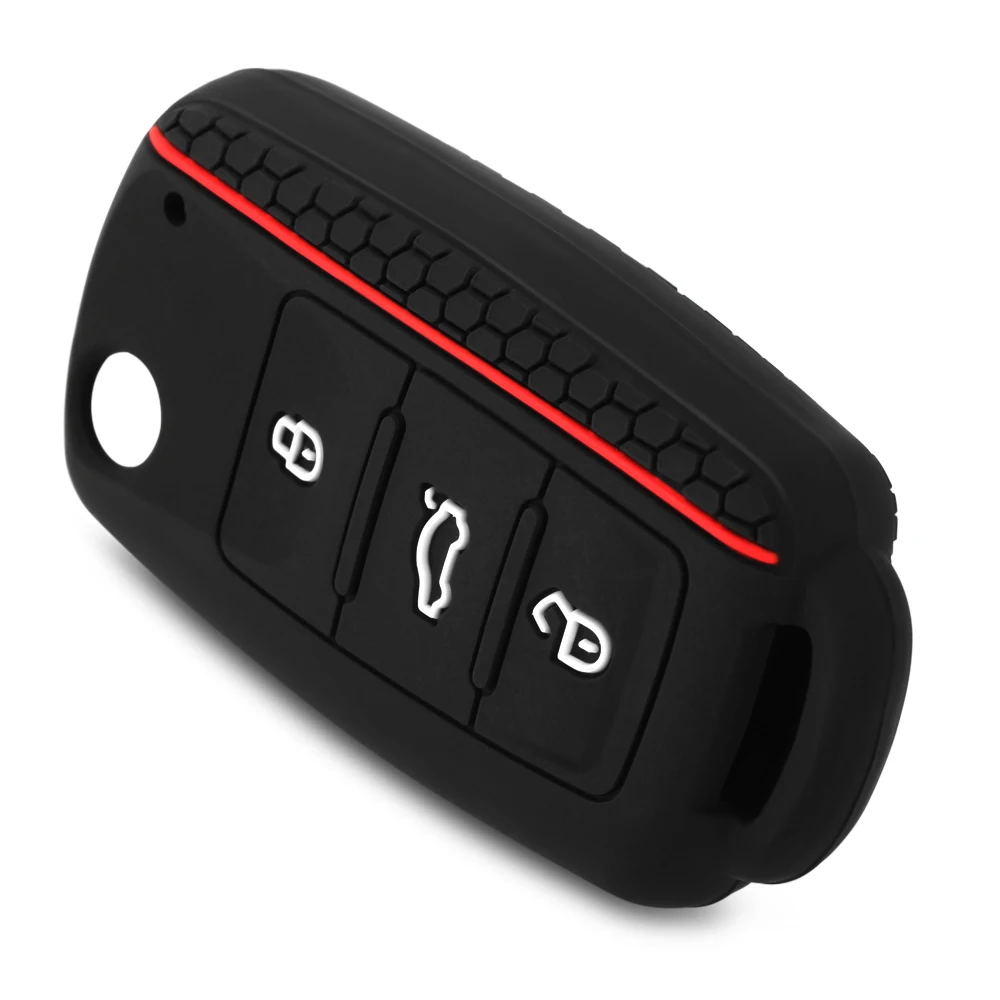 New Design Car Key Case for VW Golf Jetta Skoda Yeti Superb Rapid Octavia SEAT Leon Ibiza 3 Button Silicone Cover | Автомобили и