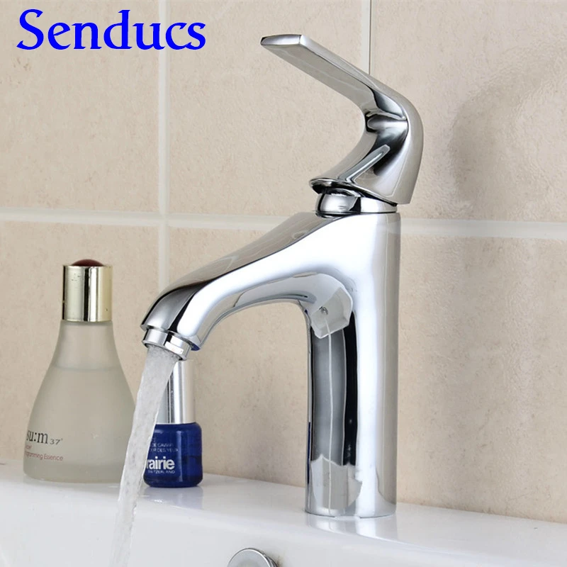 Free shipping Single lever bathroom basin faucet with polished chrome sink by solid brass mixer tap | Обустройство дома