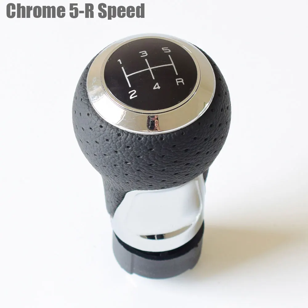 5R-BlackHeadChrome Автомобильный механической трансмиссией Шестерни рычаг переключения передач 5 6 рычага головка для Ауди Шкода сиденье A4 B6 B7 b8 A6 S4 B8 8K A5 8T Q5 8R 2007 - Название цвета: 5R-BlackHeadChrome