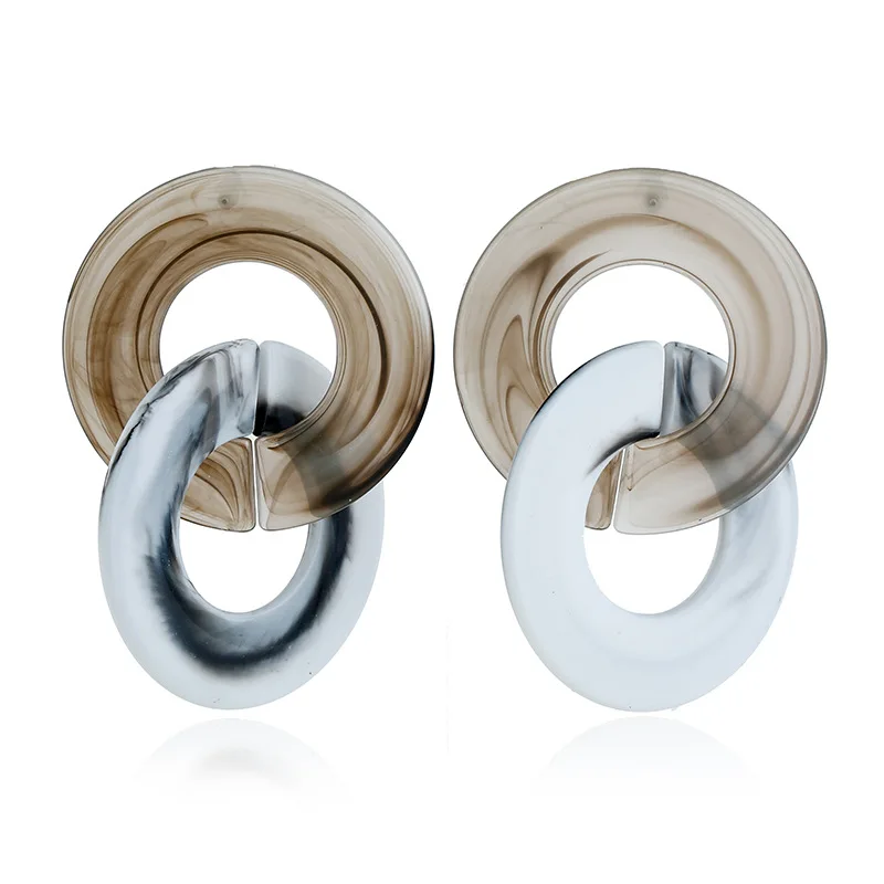 SexeMara New Fashion Acrylic Drop Earrings Acetate For Women Exaggerated Round Geometric Resin Dangle Earring Jewelry | Украшения и