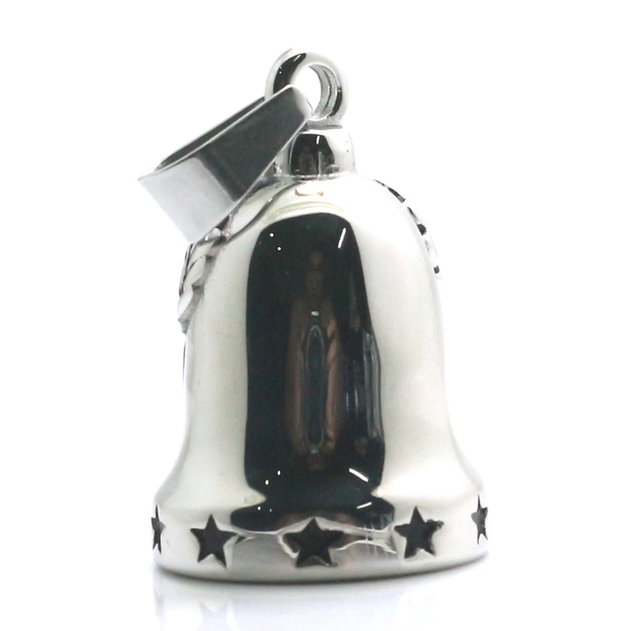 Mens 316L Stainless Steel Cool Ride To Live, Live To Ride Stars Silver Eagle Biker Newest Ring Bell Pendant