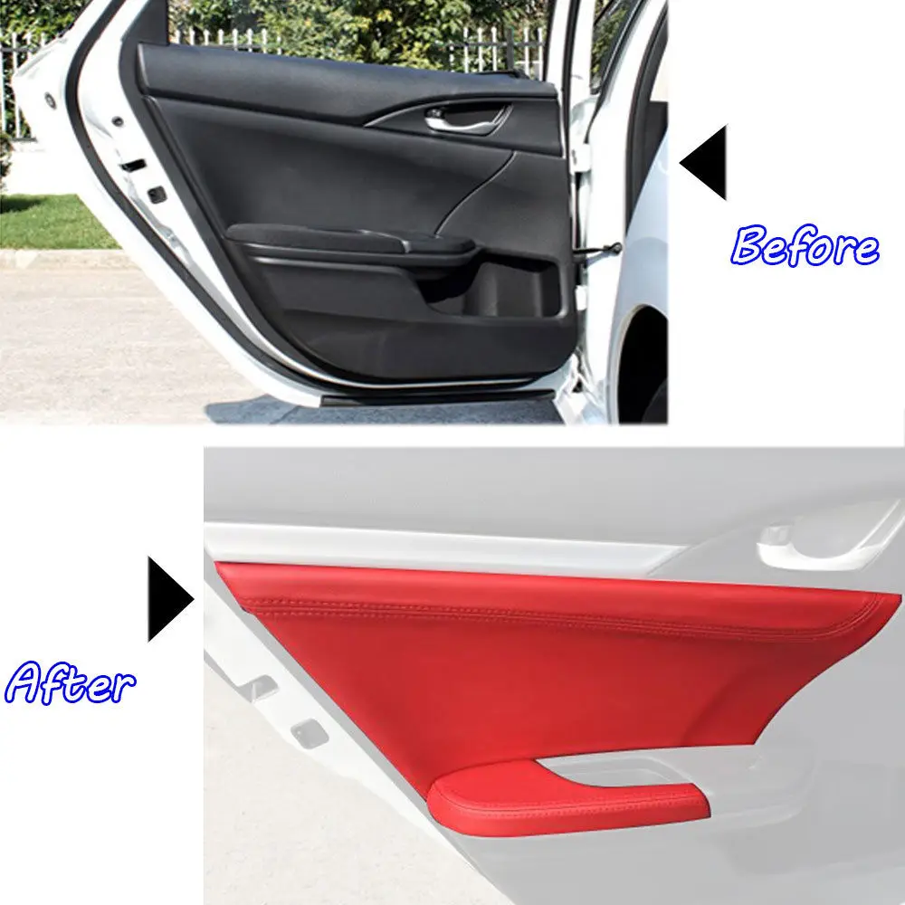Для Honda Civic 2016 2017 2018 8x кожаная панель двери автомобиля подлокотник крышка