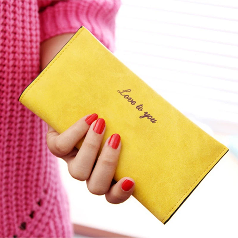 Модный ультратонкий женский длинный кошелек кожаный тонкий клатчи держатель для