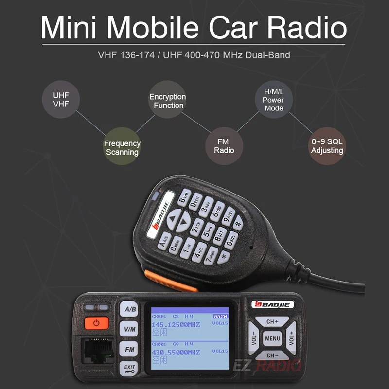 Baojie BJ-318 автомобиля иди и болтай Walkie Talkie радио двухдиапазонный УКВ UHF Мобильная радиосвязь 20/25 Вт иди и болтай Walkie Talkie “иди и 10 km автомобильные радио 10 км обновление BJ-218 Z218