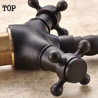 Смеситель для кухни с двойной ручкой одним отверстием черный|kitchen mixer|bronze kitchenkitchen