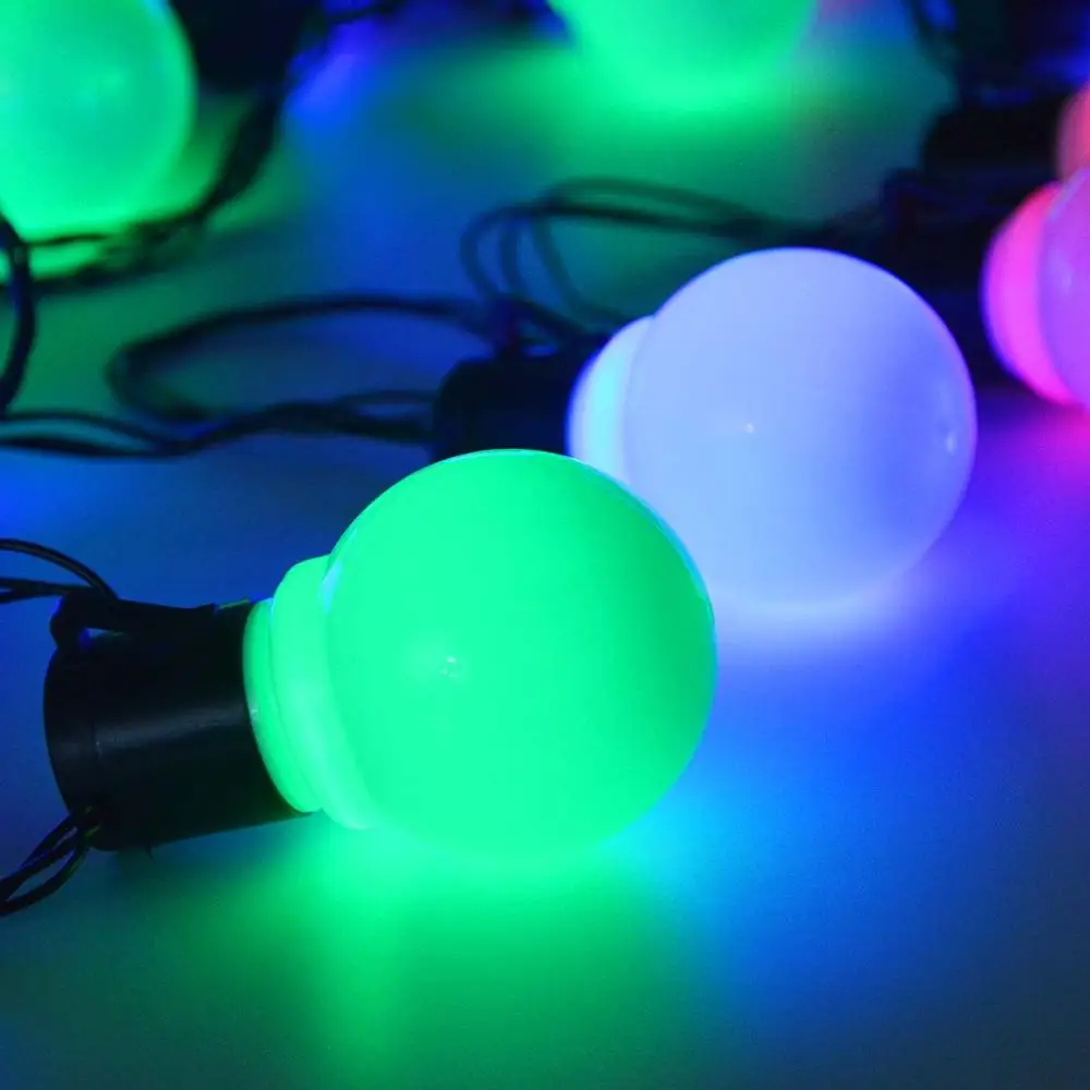 Milky RGB 6 м 20 светодиодный лампы Винтаж дизайн основного хода шарообразные, светодиодный Рождественские светящиеся гирлянды свадебные уличные садовые фонари 110 V/220 V светодиодные фары - Цвет: Milky RGB
