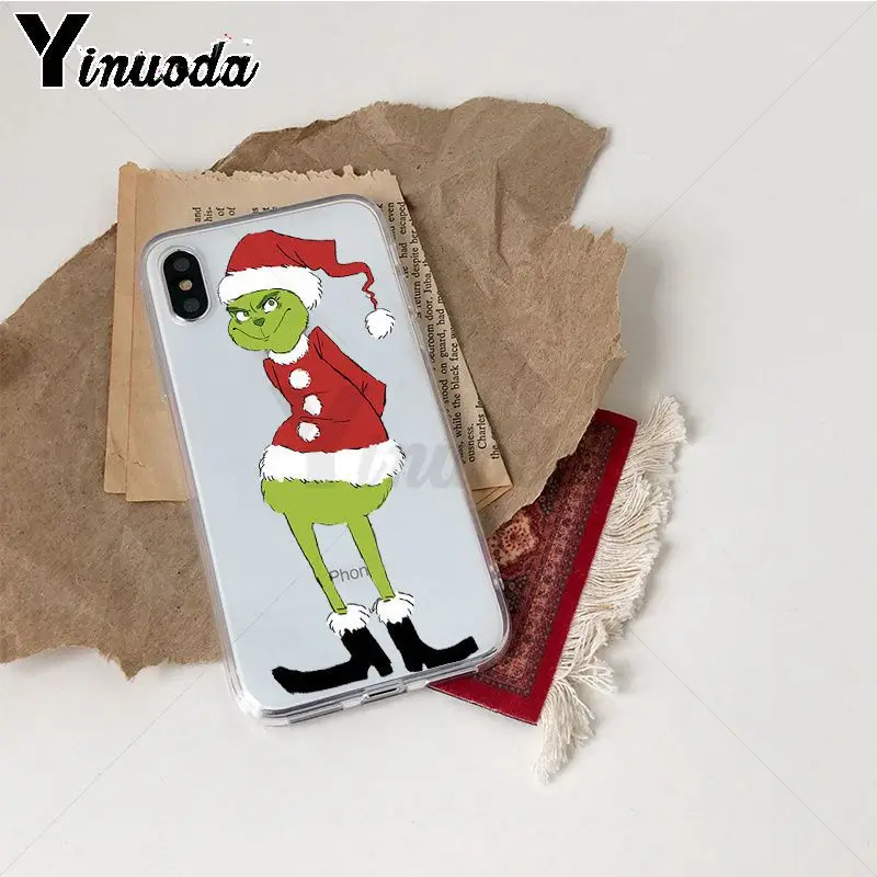 Yinuoda grinch Новое поступление Прозрачный чехол для телефона iPhone Xr XsMax 8 7 6 6S Plus Xs X 5 5S SE 5C чехол s