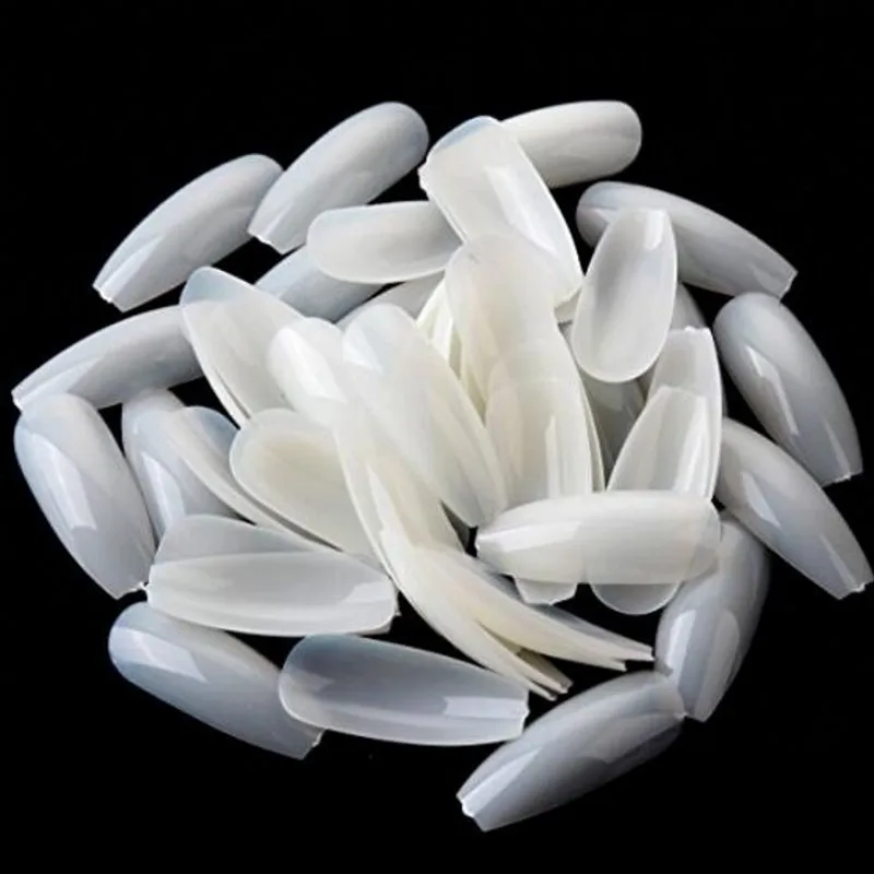 

10Size Coffine Nail Long Fake Nails-Clear ABS Nail Coffin/Ballerina Shaped Nail Tips 500Pcs Full Cover False Nail Art Tools&#3^D