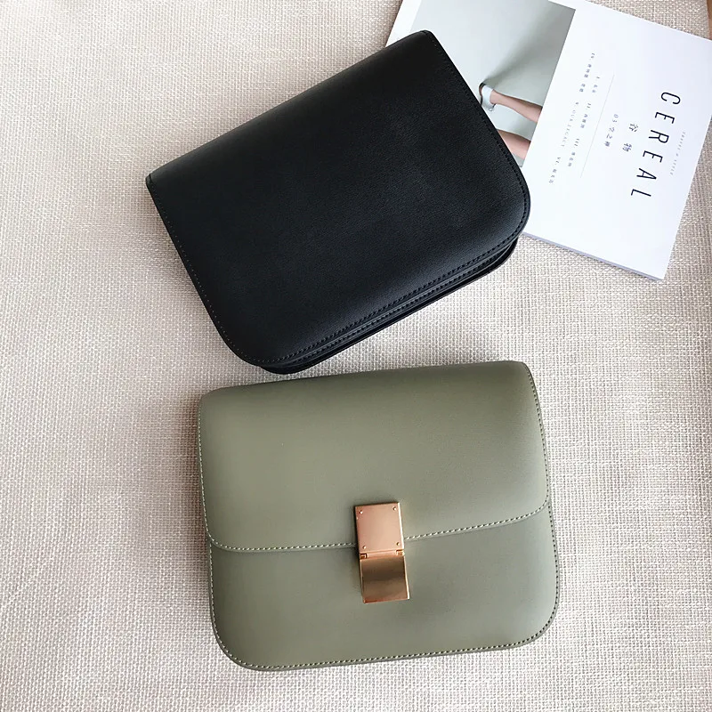 Bags for Women Tofu Wrapped Hand Rubbing Cow Skin Box Retro Small Square Bag Single Shoulder Oblique Bag Girl