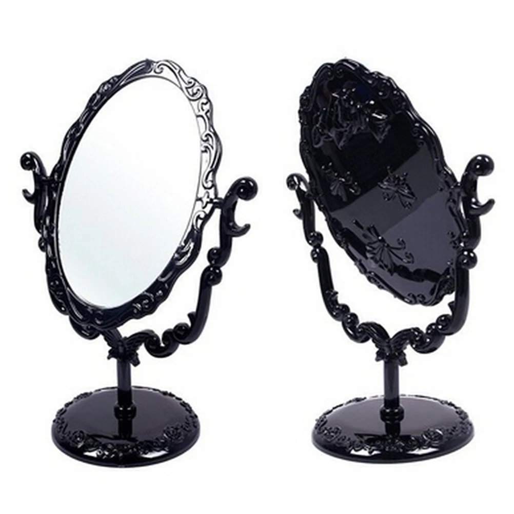 Black Butterfly Women Makeup Desktop Rotatable Gothic Small Size Rose Stand Compact Mirror | Красота и здоровье